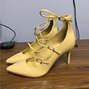 Marc Fisher “Dabney” Strappy nude pumps.